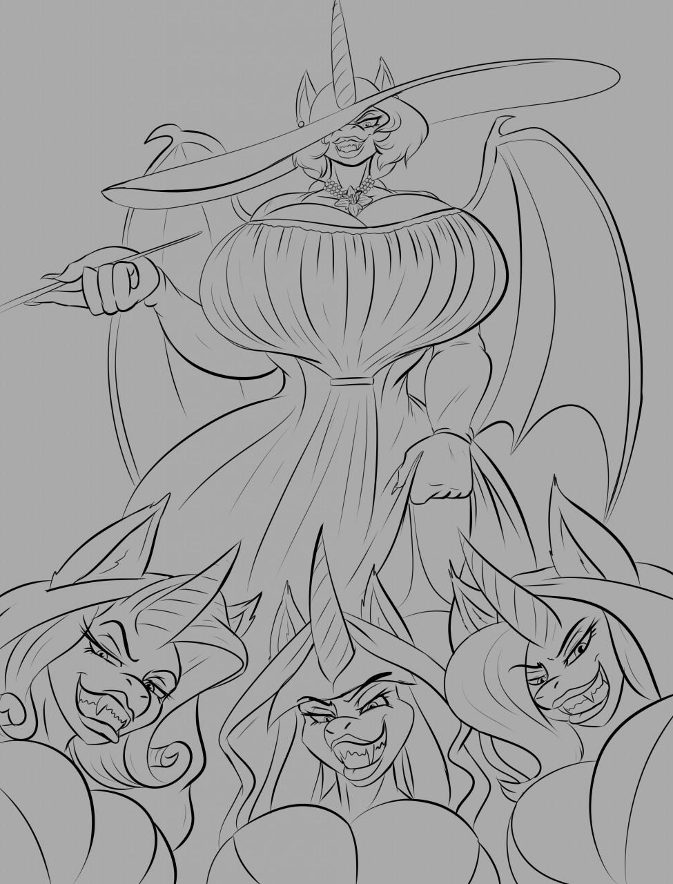 lady-dimitrescu-resident-evilprincess-celestia-mlprarity-mlptrixie-mlptwilight-sparkle-mlp