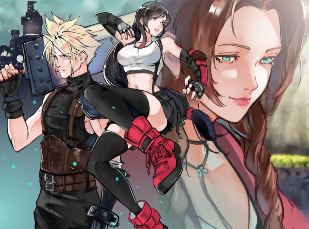 aerith-gainsboroughcloud-strifetifa-lockhart