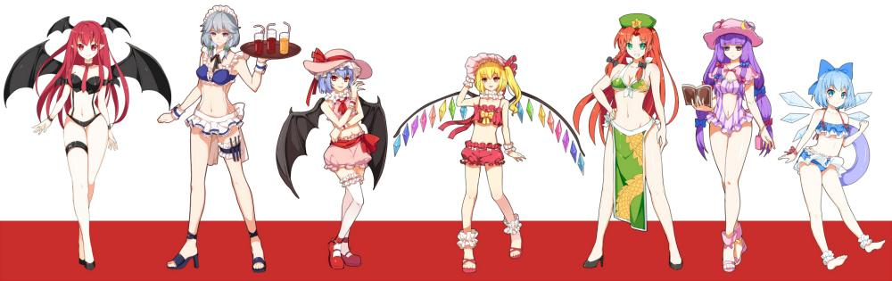 remilia-scarletflandre-scarletizayoi-sakuyapatchouli-knowledgecirnohong-meilingkoakuma