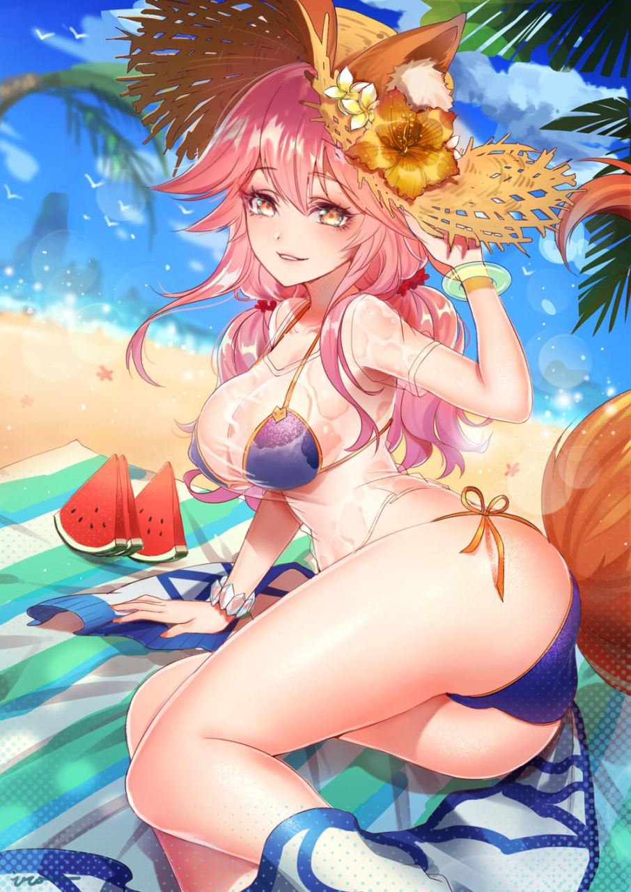 tamamo-fate-alltamamo-no-mae-swimsuit-lancer-fate