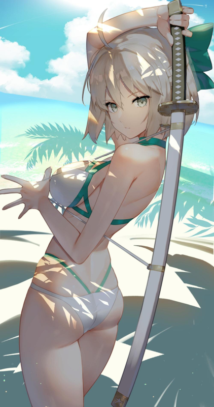 sukocchiokita souji (fate) (all)+okita souji (swimsuit assassin) (fate)73bf88dde4030a79f25bf741