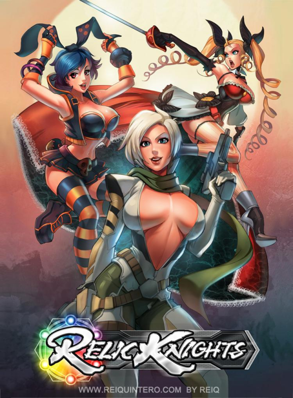 reiq (artist)moffet (relic knights)+marie claude (relic knights)+hasami (rel