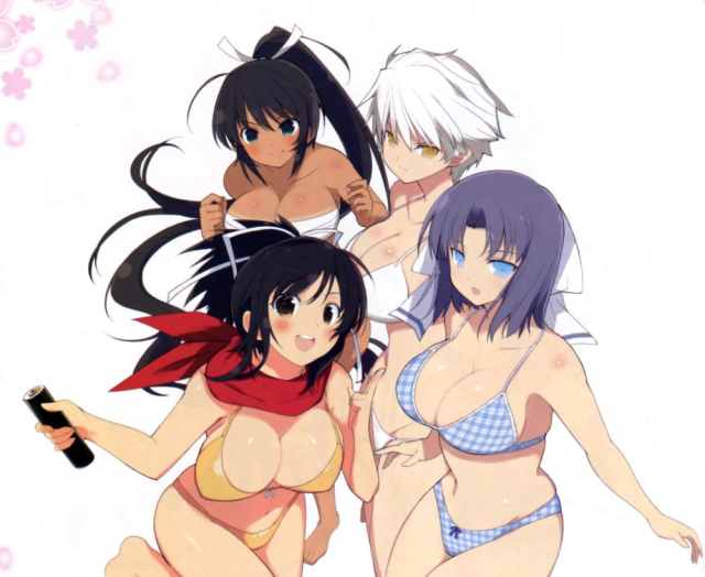 yaegashi nanasuka (senran kagura)+homura (senran kagura)+yumi (senran kagura)+miyabi (sen