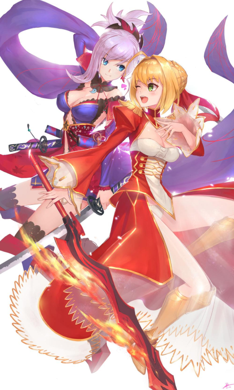 duan henglongnero claudius (fate) (all)+nero claudius (fate)+miyamoto musashi (fat