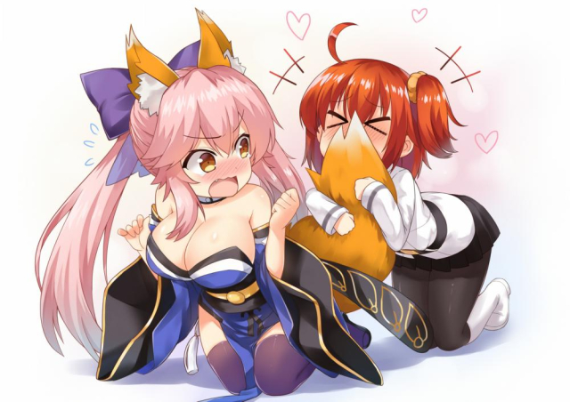subaru (794829485)tamamo (fate) (all)+tamamo no mae (fate)+fujimaru ritsuka (female)7dd67657082e0c