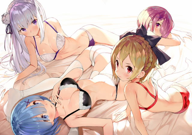 gaou (umaiyo puyoman)rem (re zero)+emilia (re zero)+ram (re zero)+felt (re zero)3d279493065a77be6c