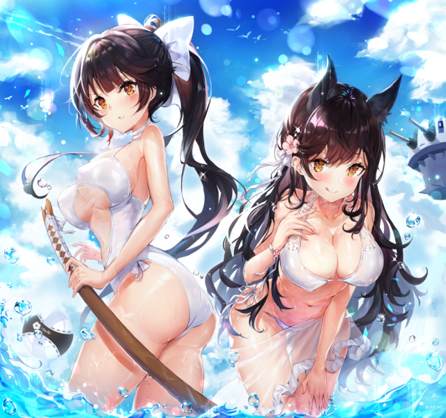 naraeatago (azur lane)+takao (azur lane)+atago (midsummer march) (azur lane)+takao