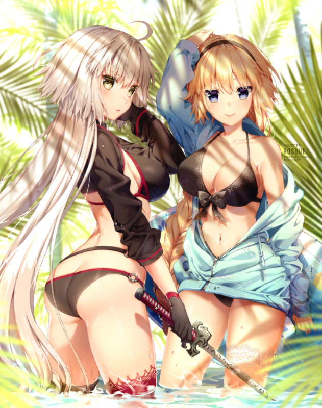 rosuurijeanne d'arc (fate) (all)+jeanne d'arc (alter swimsuit berserker