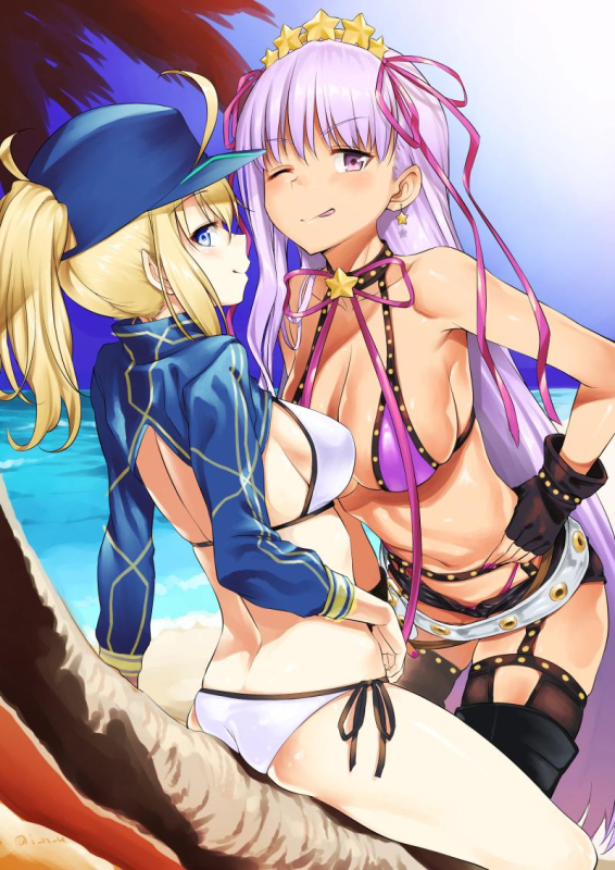 inu (aerodog)artoria pendragon (all)+bb (fate) (all)+bb (swimsuit moon