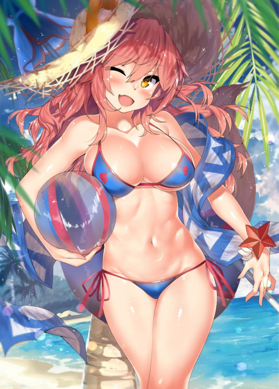 kawai (purplrpouni)tamamo (fate) (all)+tamamo no mae (swimsuit lancer) (fate)7393c0dd397d