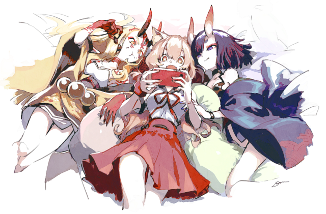 domu (hamadura)shuten douji (fate grand order)+ibaraki douji (fate gra
