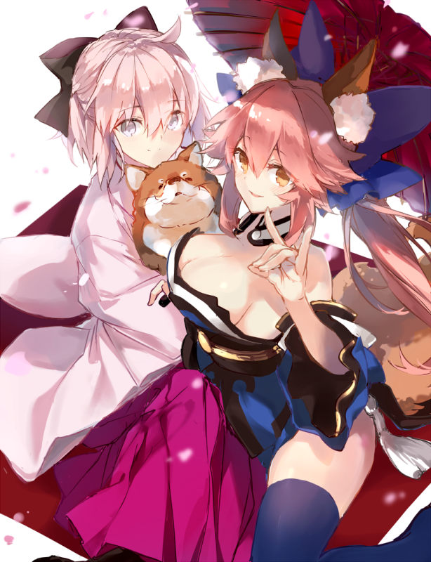 fukuda935tamamo (fate) (all)+okita souji (fate) (all)+okita souji (fate)+tamamo no mae (fat