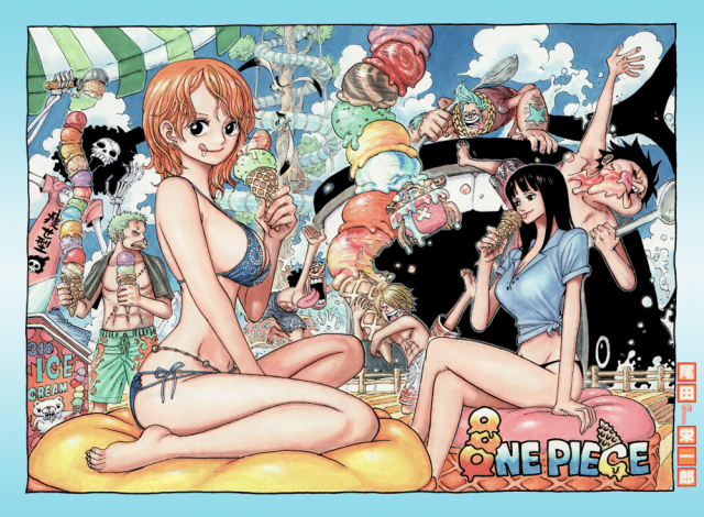 oda eiichirounami (one piece)+monkey d luffy+nico robin+roronoa zoro+sanji+tony tony chopper+usopp+franky+brook45ea283265456