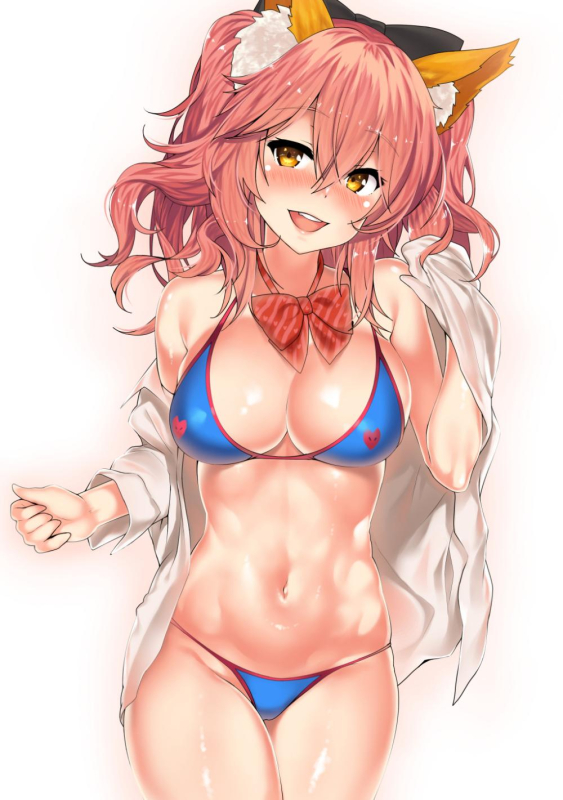 kawai (purplrpouni)tamamo (fate) (all)+tamamo no mae (swimsuit lancer) (fate)fbe68b25e9c8
