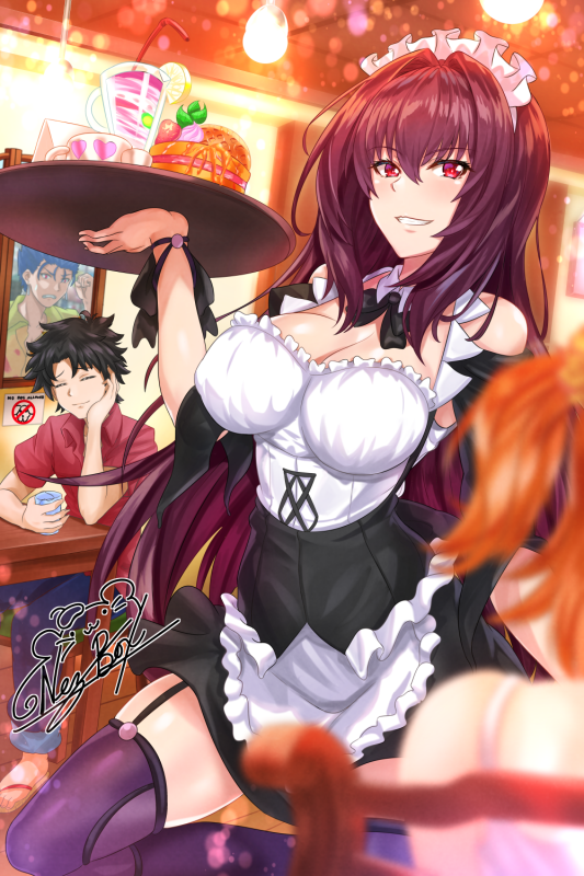 nez-kun (nezkunn)scathach (fate) (all)+scathach (fate)+fujimaru ritsuka (female)+lancer+fujimaru ritsuka