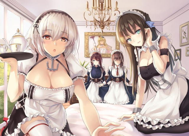 yuemanhuaikongsirius (azur lane)+queen elizabeth (azur lane)+newcastle (azur lane)+cura