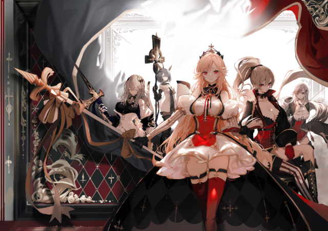 naruedunkerque (azur lane)+saint-louis (azur lane)+richelieu (azur lane)+jean bart (azur lane)+gasc