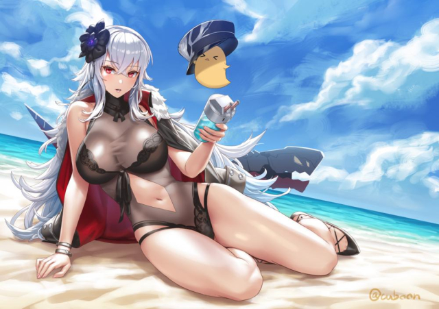 mismimanjuu (azur lane)+graf zeppelin (azur lane)+graf zeppelin (beachside urd) (azur lane)5f41