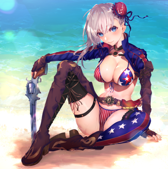 nijimaarcmiyamoto musashi (fate grand order)+miyamoto musashi (swimsuit berser
