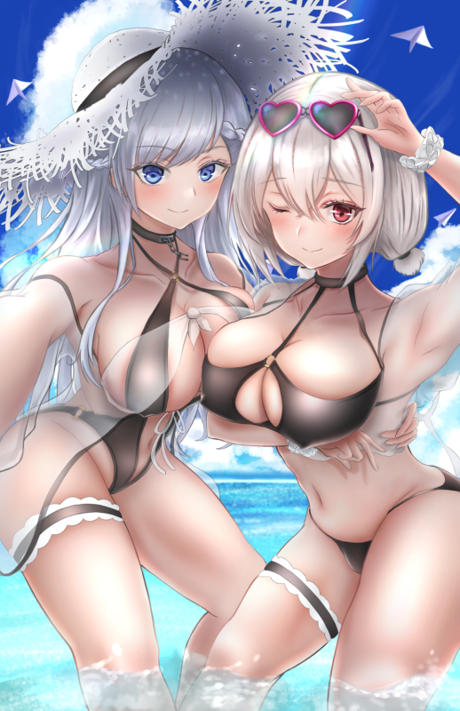 hikagen yoshiobelfast (azur lane)+sirius (azur lane)+sirius (midsummer seirios) (azur lane)d