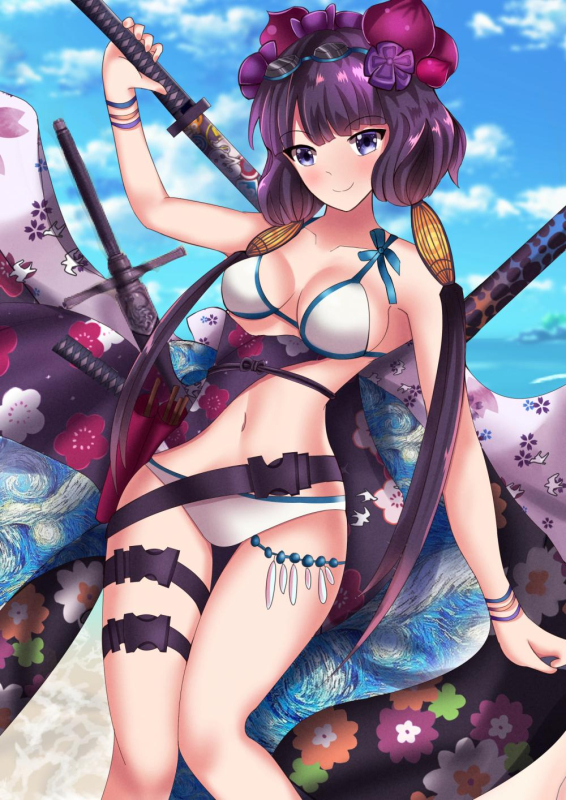 bestrixkatsushika hokusai (fate grand order)+katsushika hokusai (swimsuit saber)