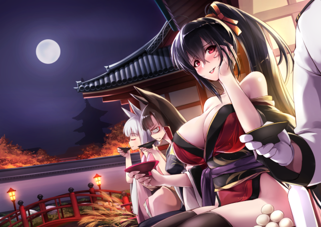 akatsuki matsumototaihou (azur lane)+akagi (azur lane)+kaga (azur lane)+commander (azur lane)8e42411