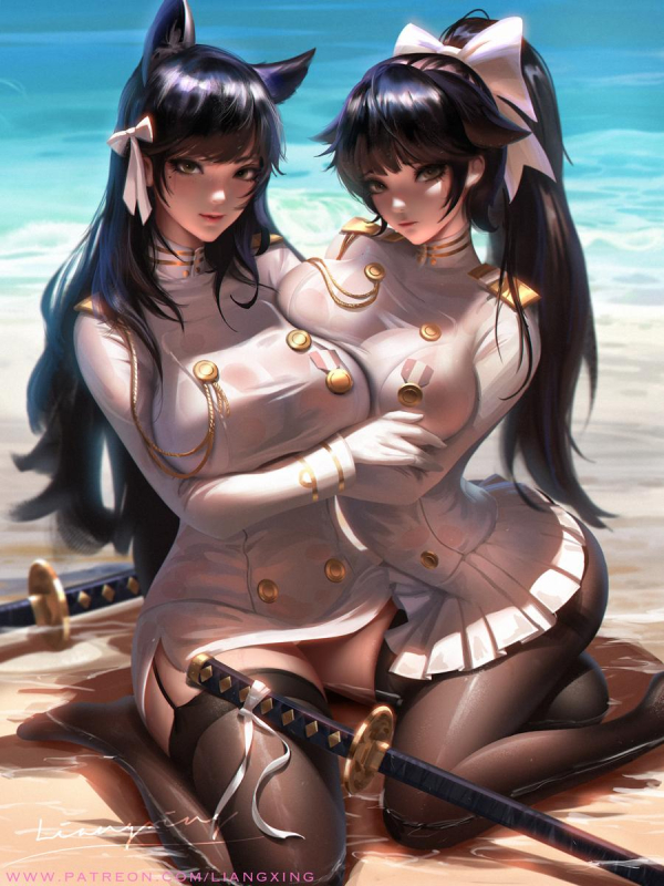 liang xingatago (azur lane)+takao (azur lane)+atago (midsummer march) (azur la