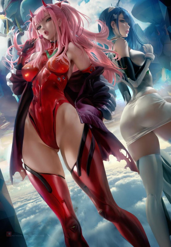 sakimichanzero two (darling in the franxx)+ichigo (darling in the franxx)