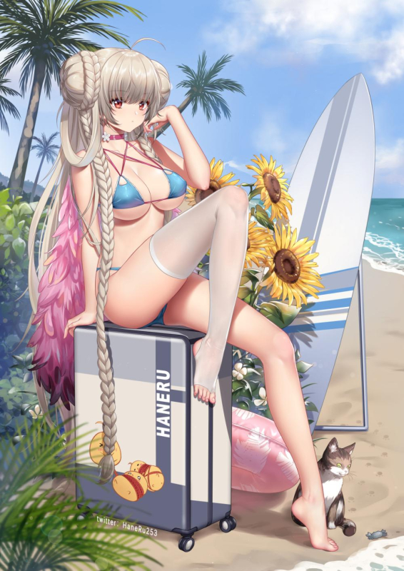hanerumanjuu (azur lane)+formidable (azur lane)+formidable (the lady of the beach) (azur lan