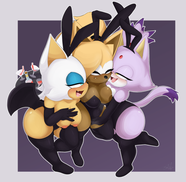 blaze the cat+rouge the bat+whisper the wolf