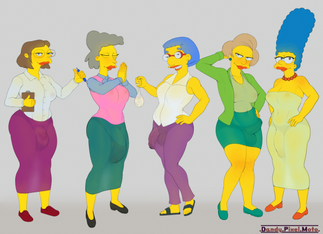 edna krabappel+elizabeth hoover+helen lovejoy+luann van houten+marge simpson