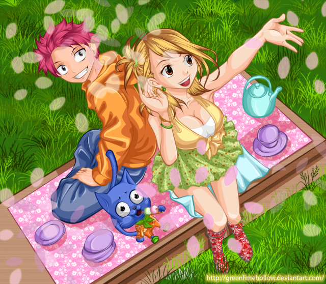 lucy heartfilia+natsu dragneel+happy (fairy tail)