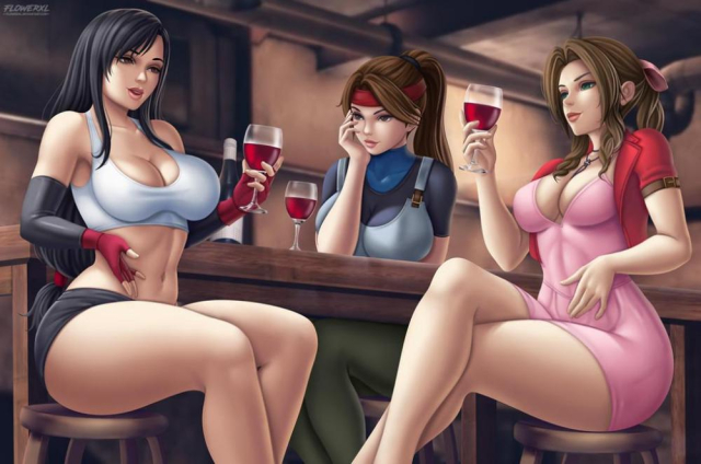 aerith gainsborough+jessie rasberry+tifa lockhart