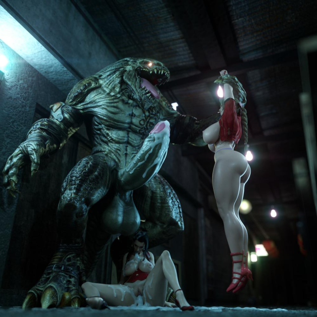 aerith gainsborough+scarlet (ffvii)+tlaloc