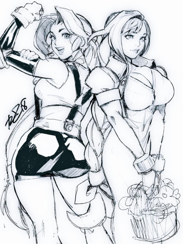 aerith gainsborough+tifa lockhart