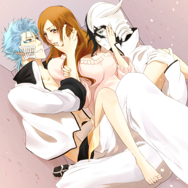 inoue orihime+ulquiorra schiffer+grimmjow jeagerjaques