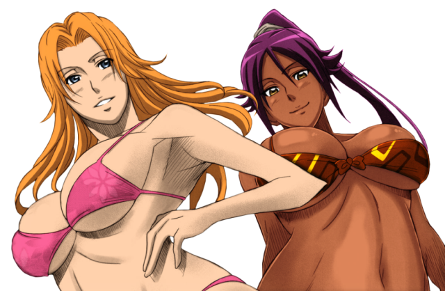 shihouin yoruichi+matsumoto rangiku