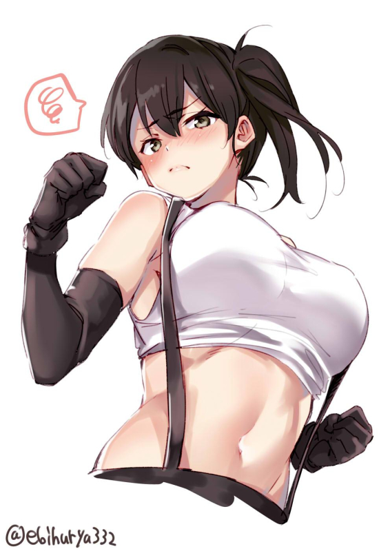 kaga (kancolle)+tifa lockhart