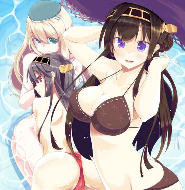 kongou battleship+haruna battleship+atago heavy cruiser