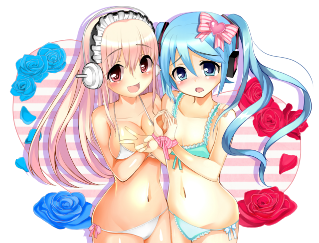 hatsune miku+super sonico