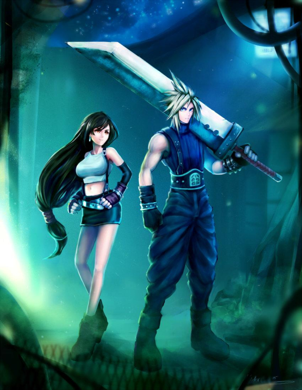 cloud strife+tifa lockhart