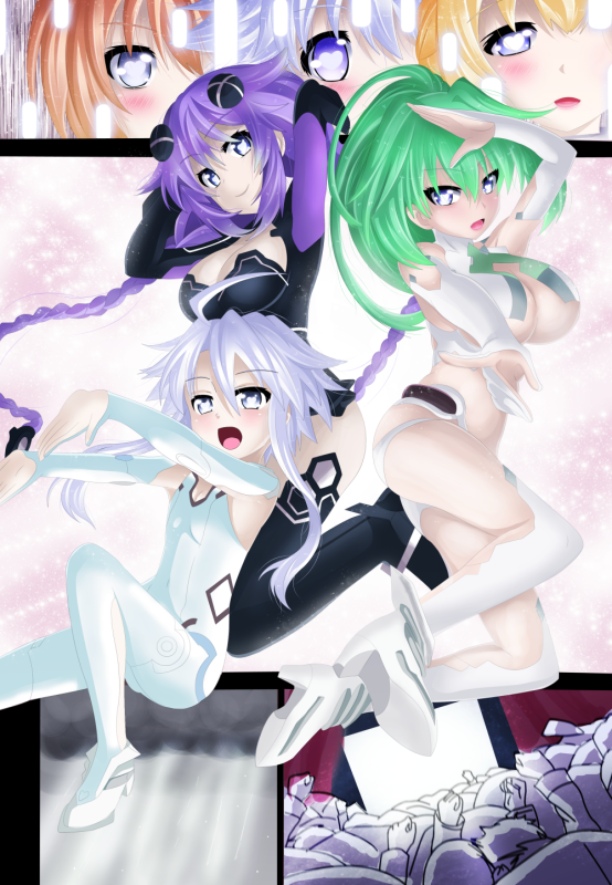 purple heart+green heart+white heart