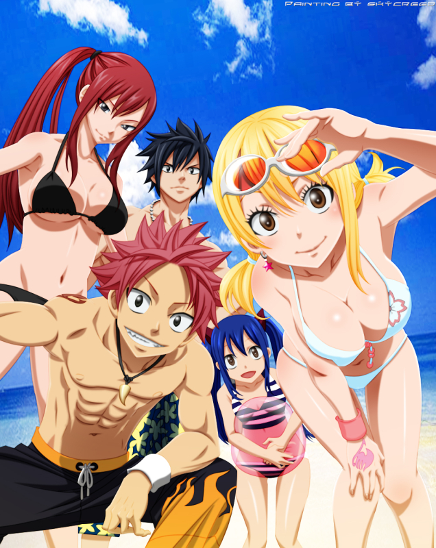 lucy heartfilia+erza scarlet+natsu dragneel+gray fullbuster+wendy marvell