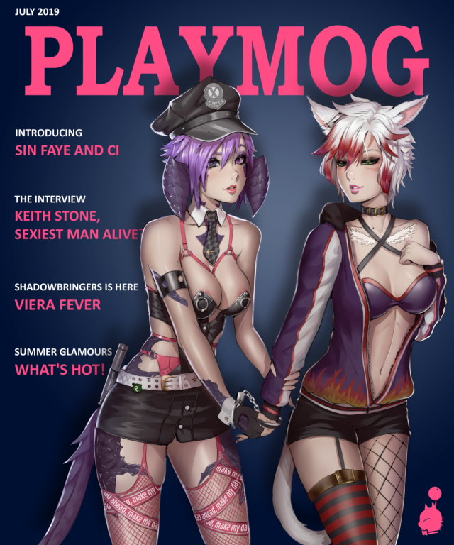 au ra+l'cielle lhas(ci)+miqo'te+moogle+sin faye