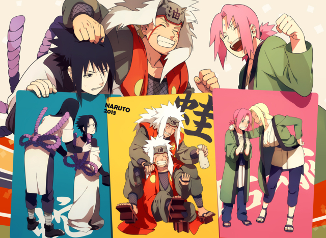 uzumaki naruto+uchiha sasuke+haruno sakura+tsunade+jiraiya+orochimaru