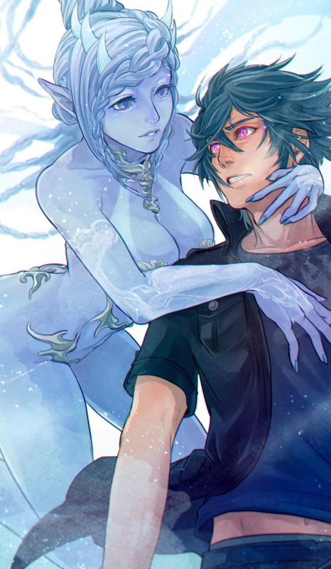 noctis lucis caelum+shiva (final fantasy)