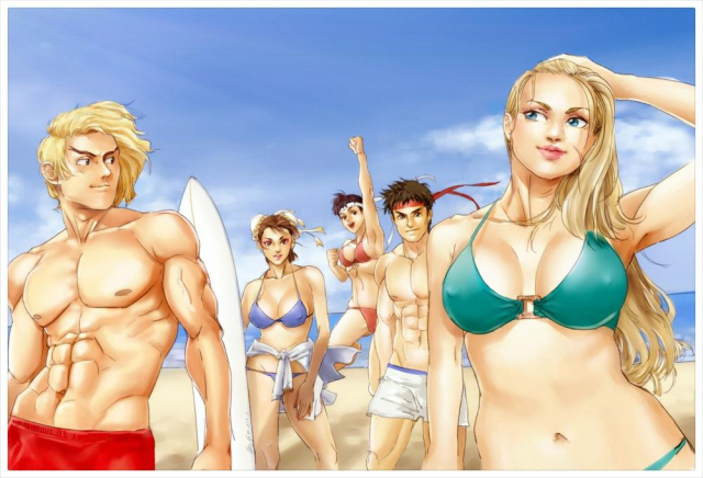 chun-li+cammy white+ryo hoshi+kasugano sakura+ken masters