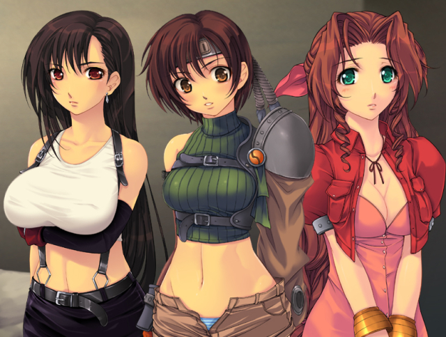 aerith gainsborough+tifa lockhart+yuffie kisaragi