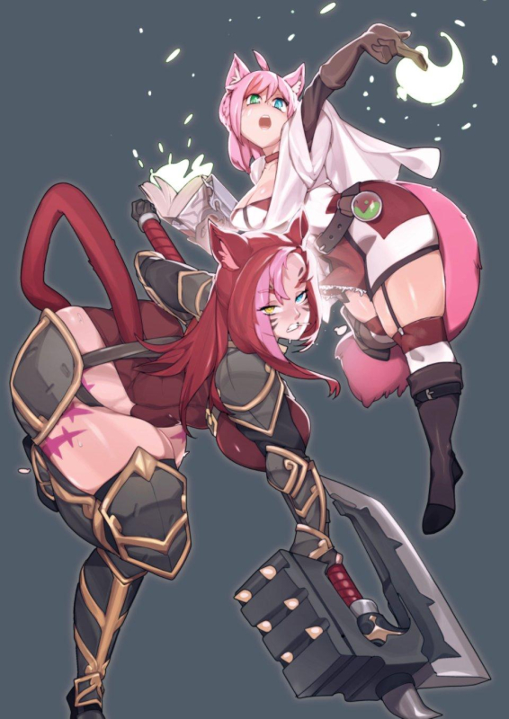 miqo'te+sabrith ebonclaw+scholar (final fantasy)+tayelle ebonclaw+warrior (final fantasy)