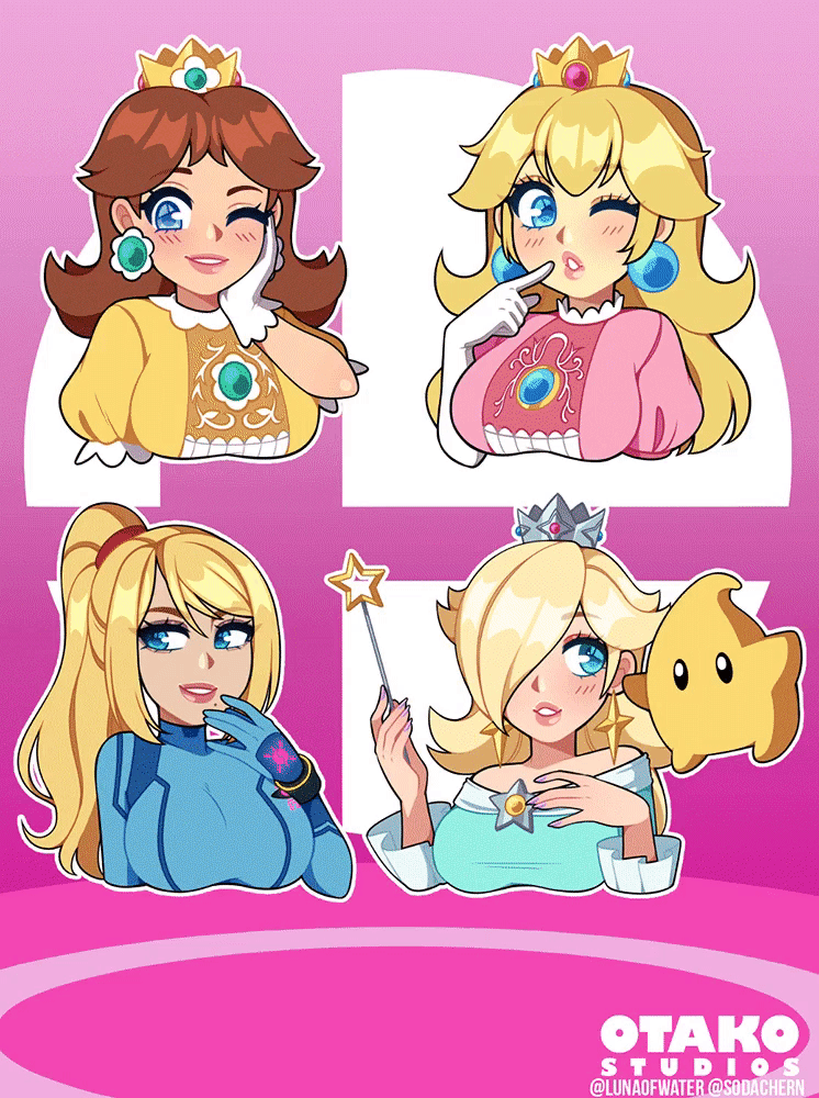 luma (mario)+princess daisy+princess peach+rosalina+samus aran